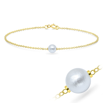 Cotton Pearl Silver Bracelet BRS-518-CTP01-GP